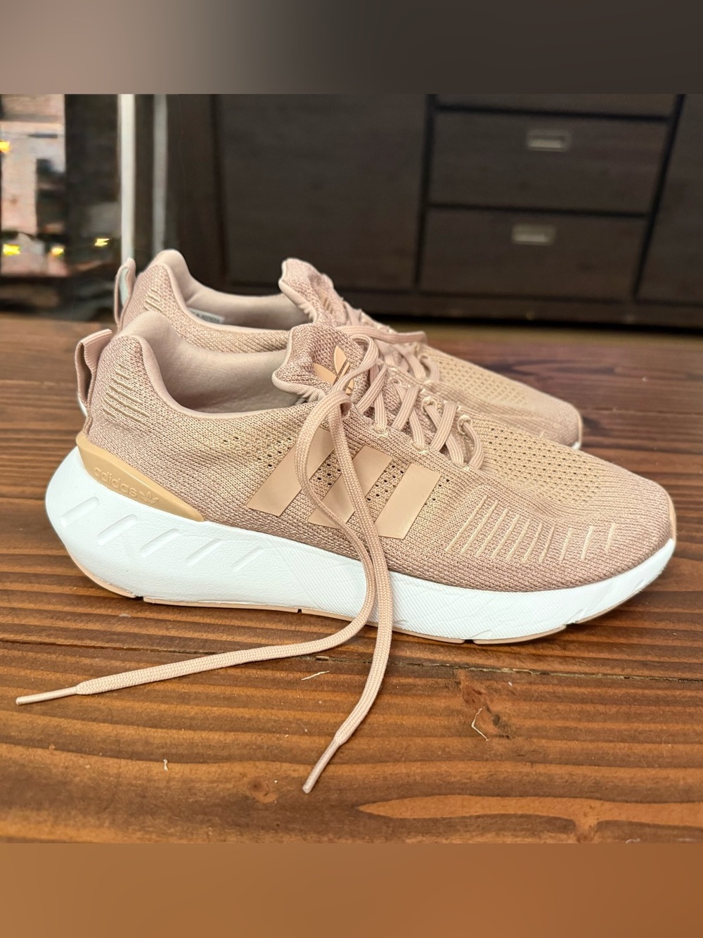 adidas Women's Lightweight Knit Running Shoes - Blush